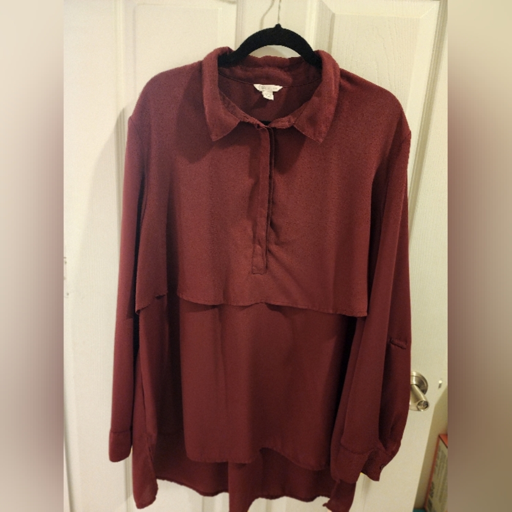 4/$25 CATO Women Long Sleeve Blouse Top